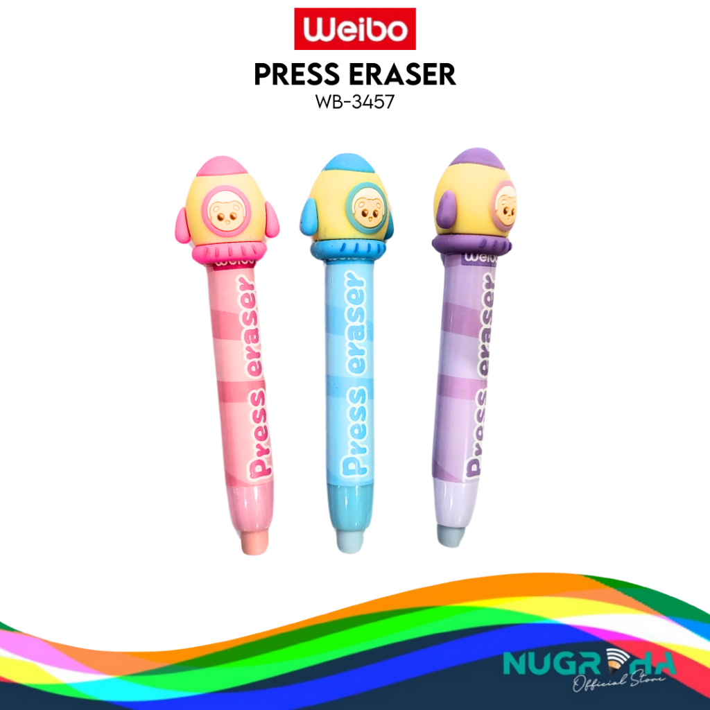 

WEIBO 3457 PENGHAPUS PENSIL MEKANIK PRESS ERASER BERUANG ROKET LUCU ANAK