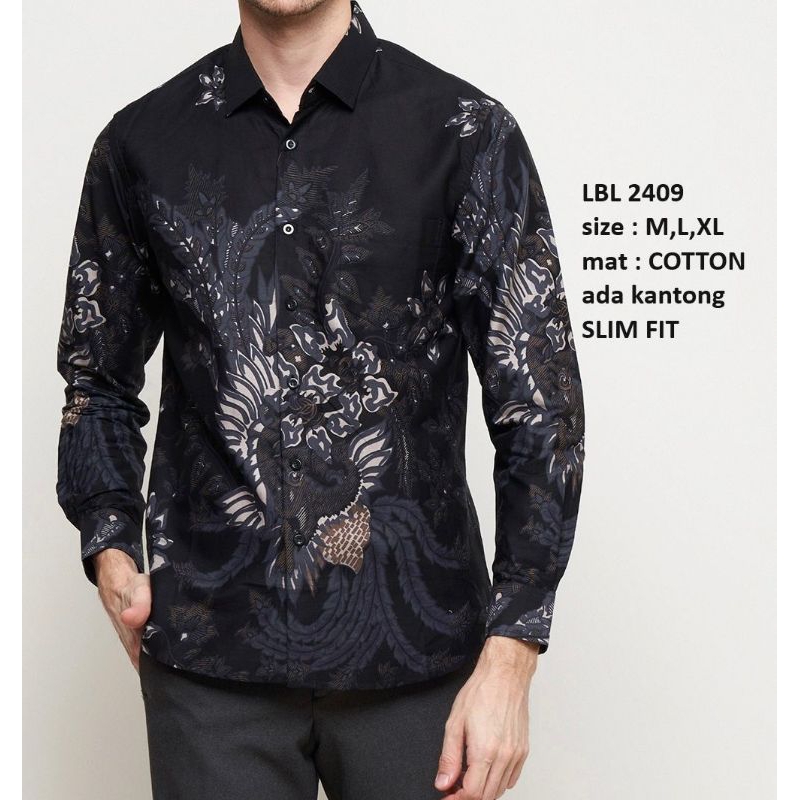 Kemeja Batik Lengan Panjang Luigi Batani Slimfit