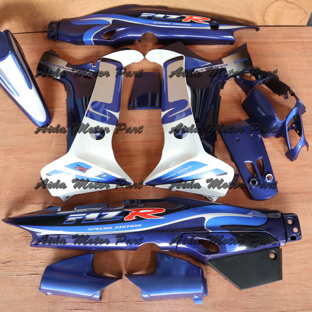 Cover Body Fizr Full Set Caltex biru putih Full Set Halus Kasar Cover Bodi Yamaha Fiz r F1zr