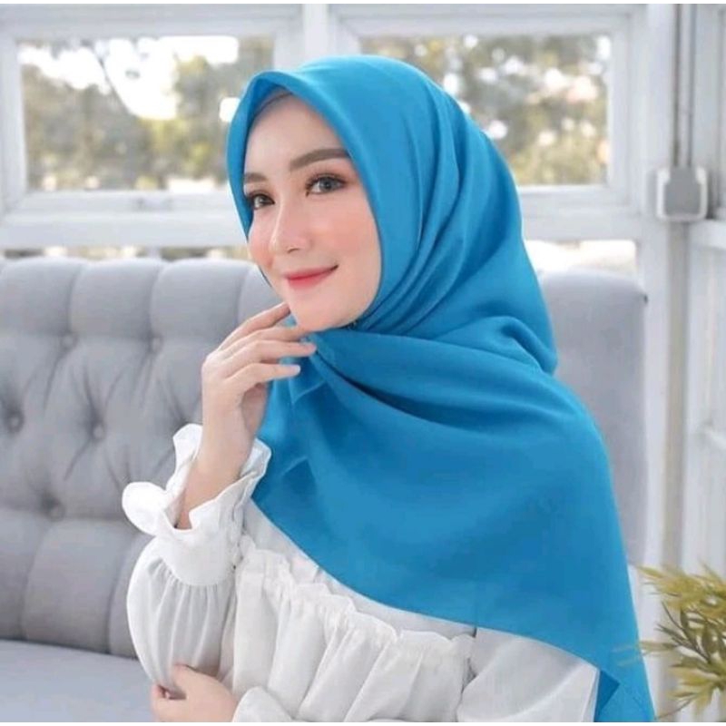 Krudung SegiEmpat Tosca/Hijab BIRU TOSCA/Bella square Tosca