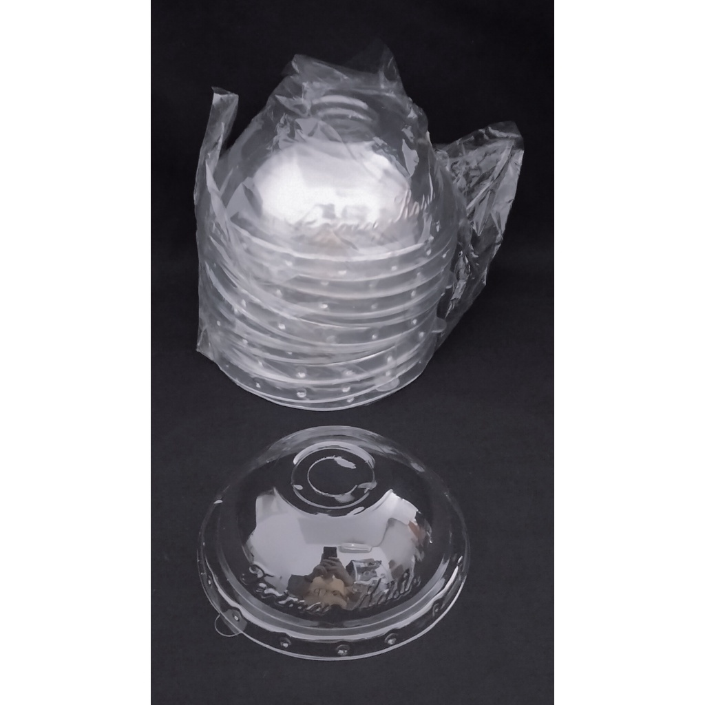 HIGH QUALITY Penutup cup minuman flat tanpa lubang sedotan/Lid Dome Gelas Plastik Cembung Polos Beni