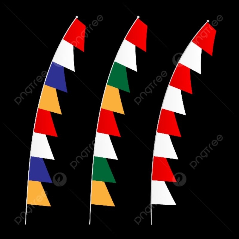 bendera umbul umbul gergaji / umul umul polos 8 mata