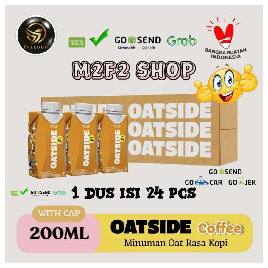 

OATSIDE Mini Coffee Oat Milk Semua Rasa | Susu Gandum Kotak UHT | Caps - 200 ml Kemasan Karton (Khusus Bluebird/Gosend/Grab)