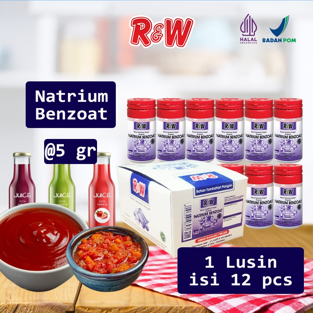 

Natrium Benzoat Pengawet Makanan Minuman Rajawali R&W RW 5 g 1 Lusin