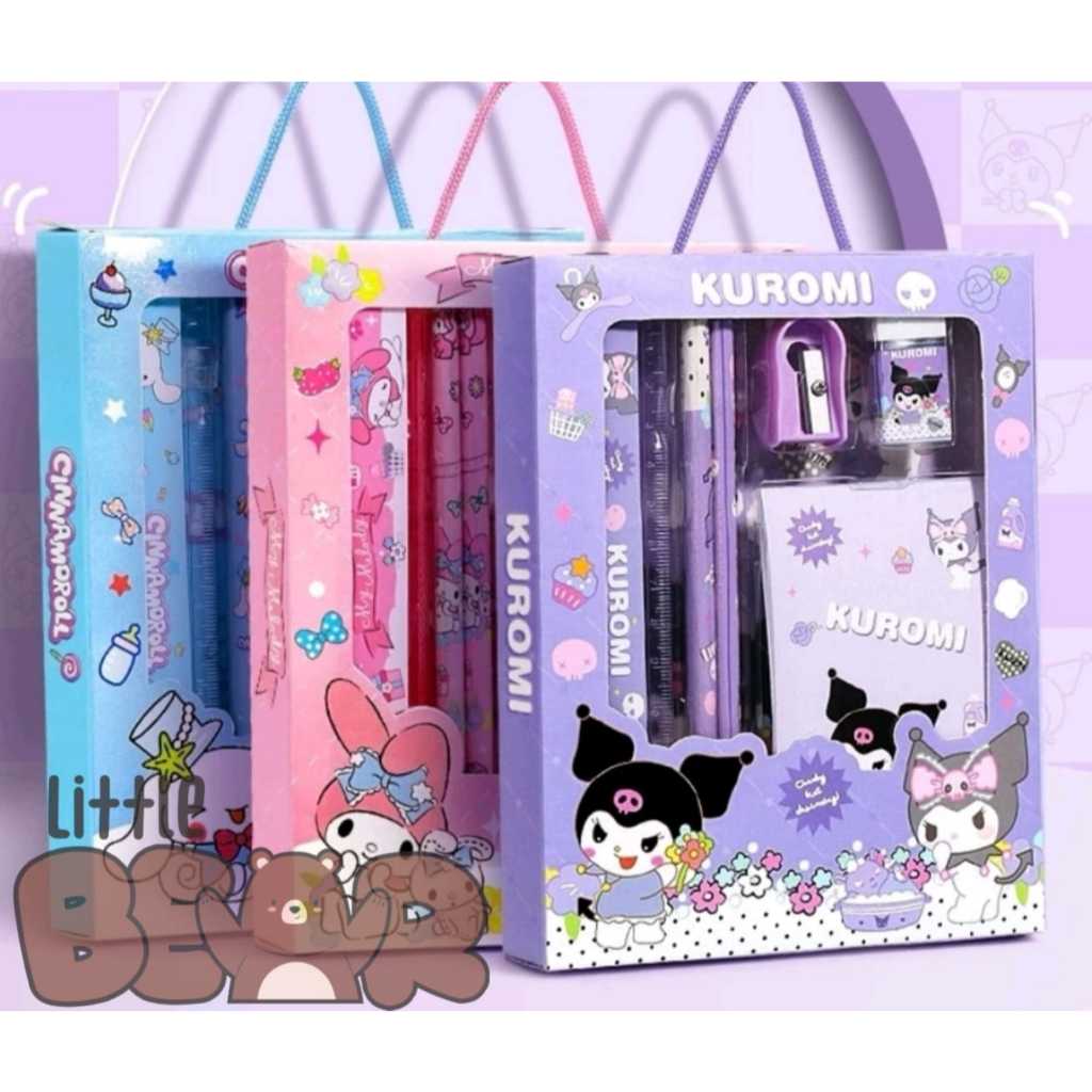 

STUDY SET ALAT TULIS SEKOLAH / STATIONERY SET KARAKTER LUCU 6 IN 1