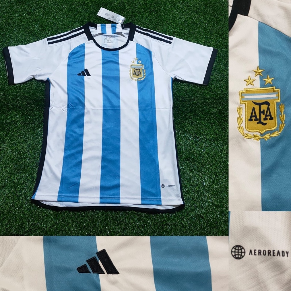 JERSEY BOLA ARGENTINA HOME 3 STARS 223 GRADE ORI IMPORT KODE Q7F7