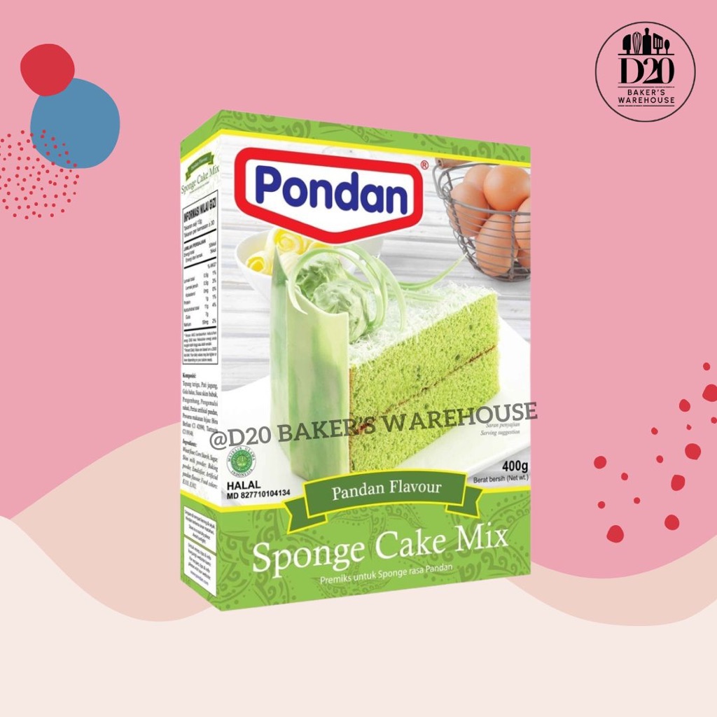 

Pondan Sponge Cake Mix Pandan 400gr