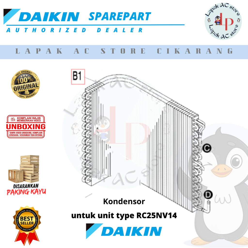 Kondensor AC DAIKIN Thailand 1PK RC25NV14