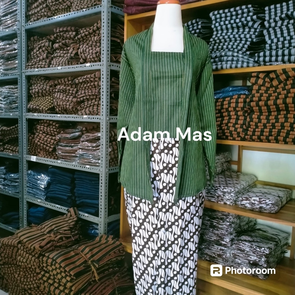 Set baju lurik wanita dewasa adat jawa/Set pakaian tradisional perempuan jawa/Kebaya lurik wanita