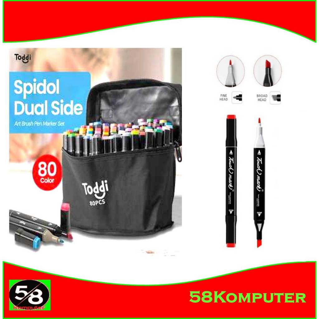 

Spidol Dual Side Fine Art Marker 40 60 80 Color - Touch Set Spidol Seni 40 60 80 Pcs Warna Sketsa Berkepala Ganda Spidol Berbasis Alkohol Berminyak Untuk Manga Animasi Toddi Spidol Dual Side Fine Art Brush Art Marker Set