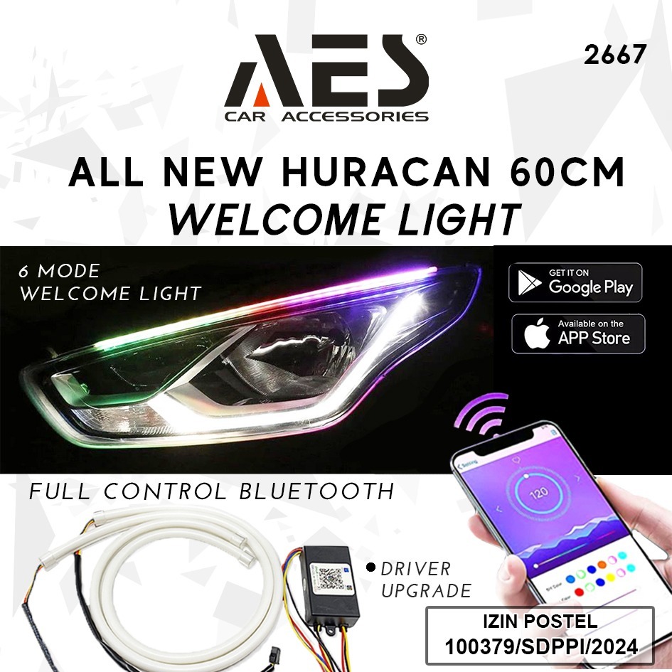 DRL AES RGB HURACAN SOFTLED 60 CM MERK AES DAY RUNNING LIGHT AES V2667