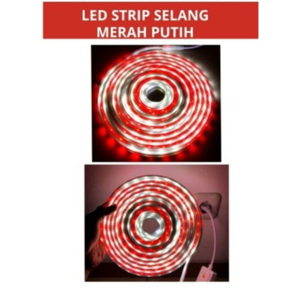 Led Strip Led Selang Merah Putih Outdoor SMD Led Hias Agustusan RGB / MERAH PUTIH / Japit