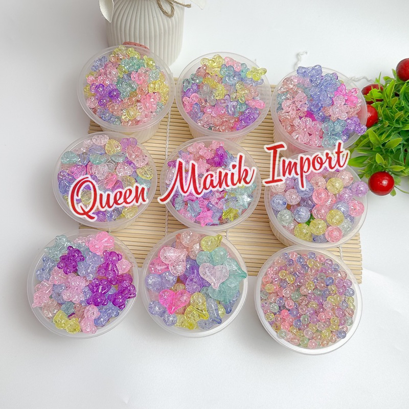 Manik Retak Manik Creack Manik love Pita Bulat Bintang ( 15gr ) - Queen manik Import