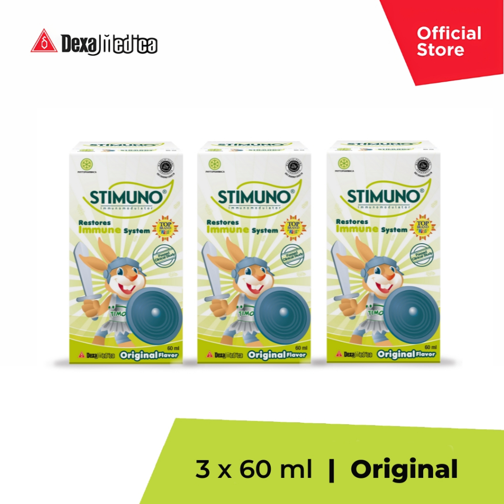 Stimuno Sirup Original 60 ml | Triple Pack | Daya Tahan Tubuh Imun Booster Suplemen Herbal Alami Mul