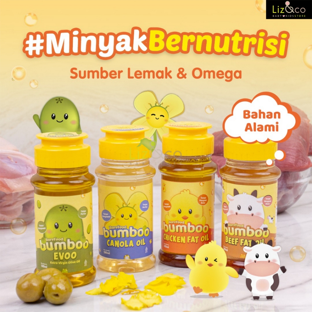 

BUMBOO Minyak - Bahan Alami - Bernutrisi - Sumber Lemak & Omega 3,6,9 - BB Booster -Tanpa Perisa & Pengawet - Tumis atau Topping
