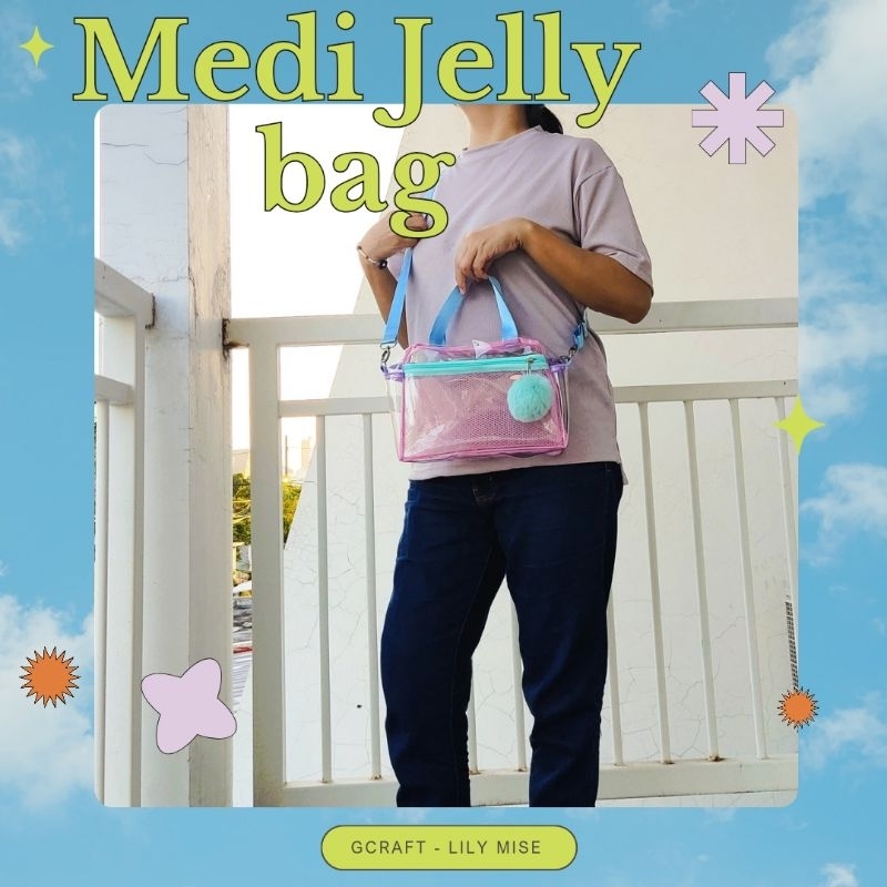 medi jelly bag - tas transparant - tas pvc transparant - tas mika tebal - tas kpop - tas konser kpop
