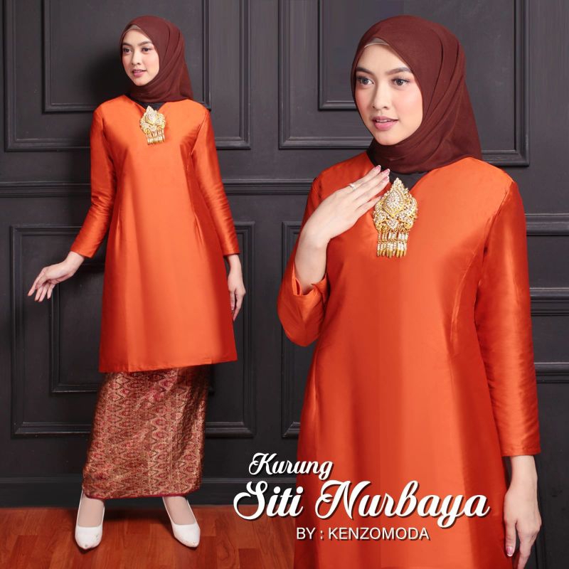 ￼Baju Kurung Siti Nurbaya Kebaya Tafeta Baju Kurung Malaysia Polos