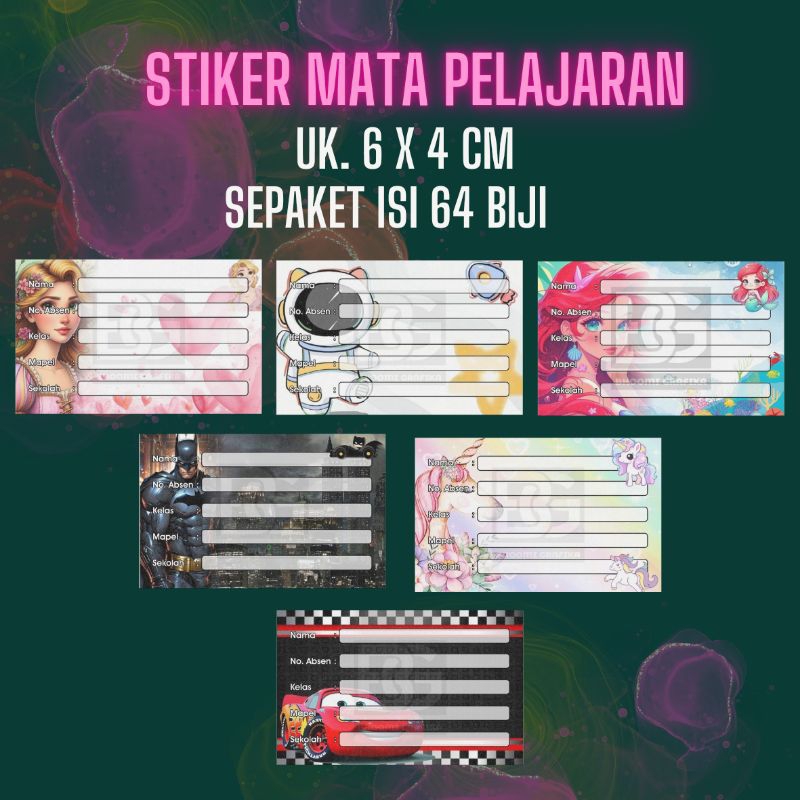 

Stiker Mata Pelajaran (MaPel) || Isi 64 Stiker || Uk.6x4 cm || @ 102 Rupiah