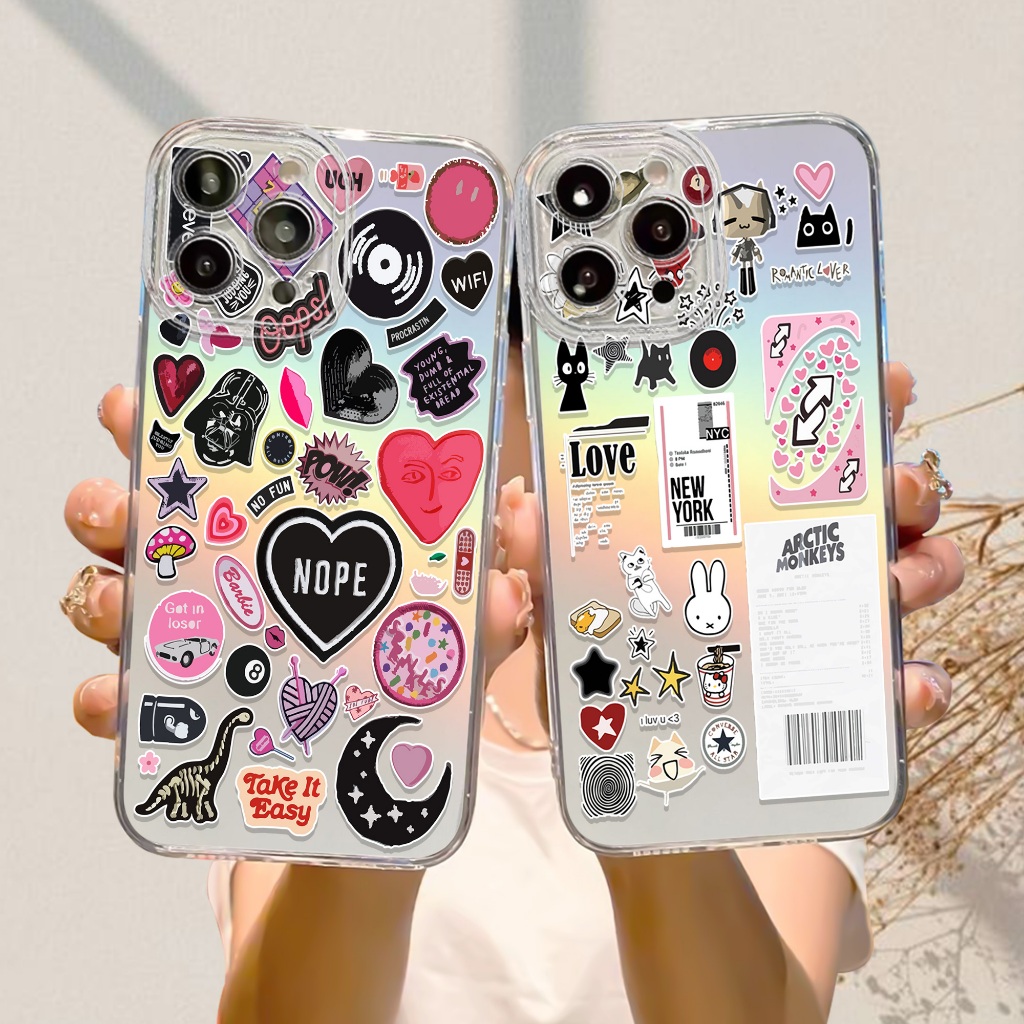 Case Hologram OPPO A5S A11K A12 A7 A15 A15S A57 A77S A58 4G Motif ( 3D RANDOM LUCU ) Softcase Hologr