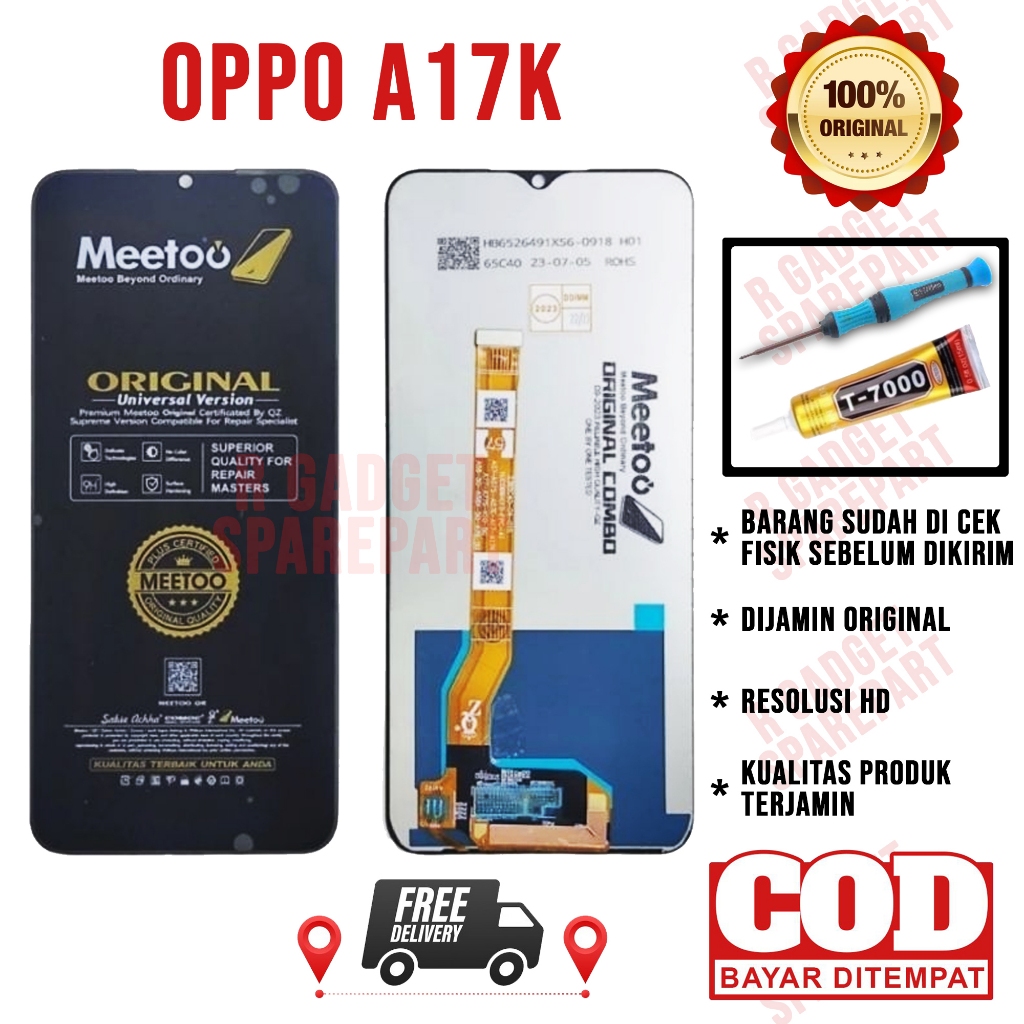 Lcd Oppo A17K Original OEM Quality Lcd Touchscreen Fullset Oppo A17K