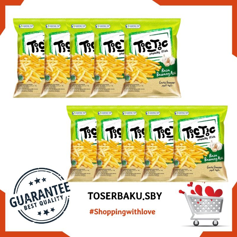 

Tic Tic Crunchy Stick Rasa Bawang 10 Pcs × 20 gr / Snack / Cemilian / Crunchy Stick