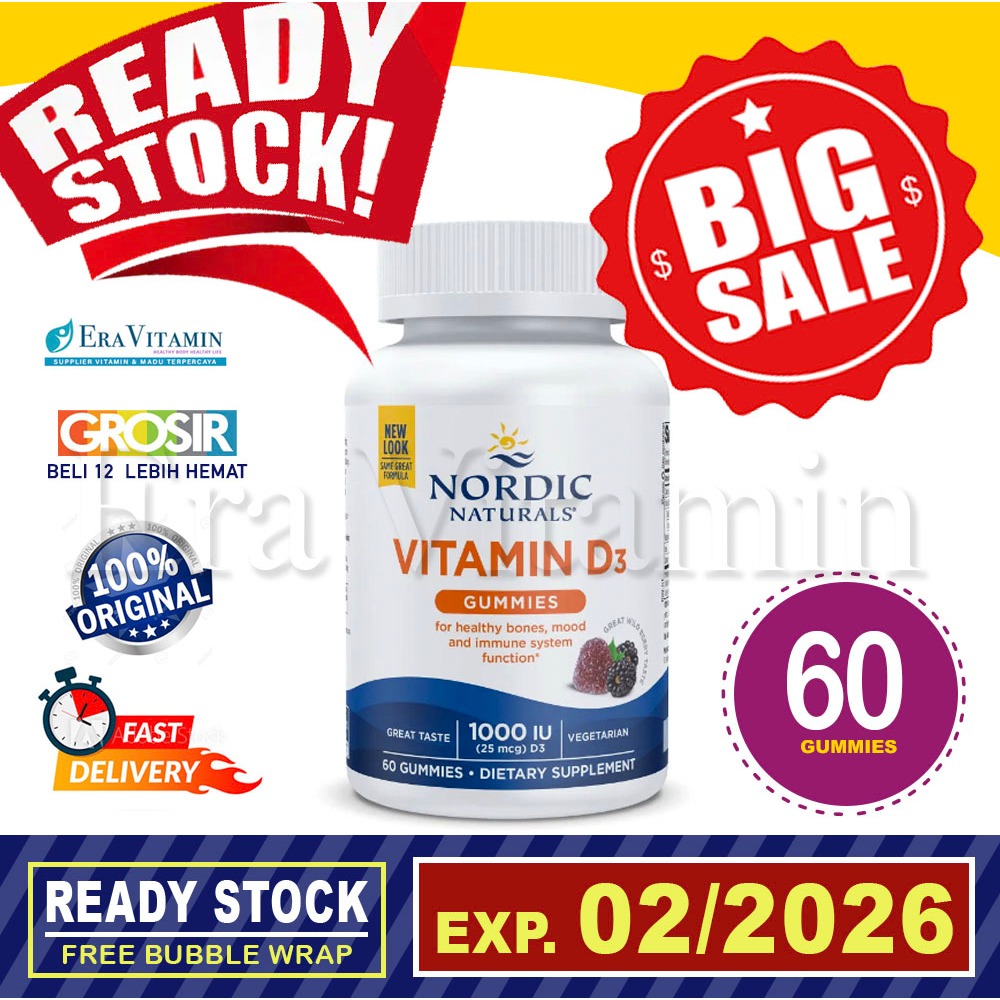 Nordic Naturals Vitamin D3 (1000iu) For Kids 60 Gummies / D3 K2 gummies
