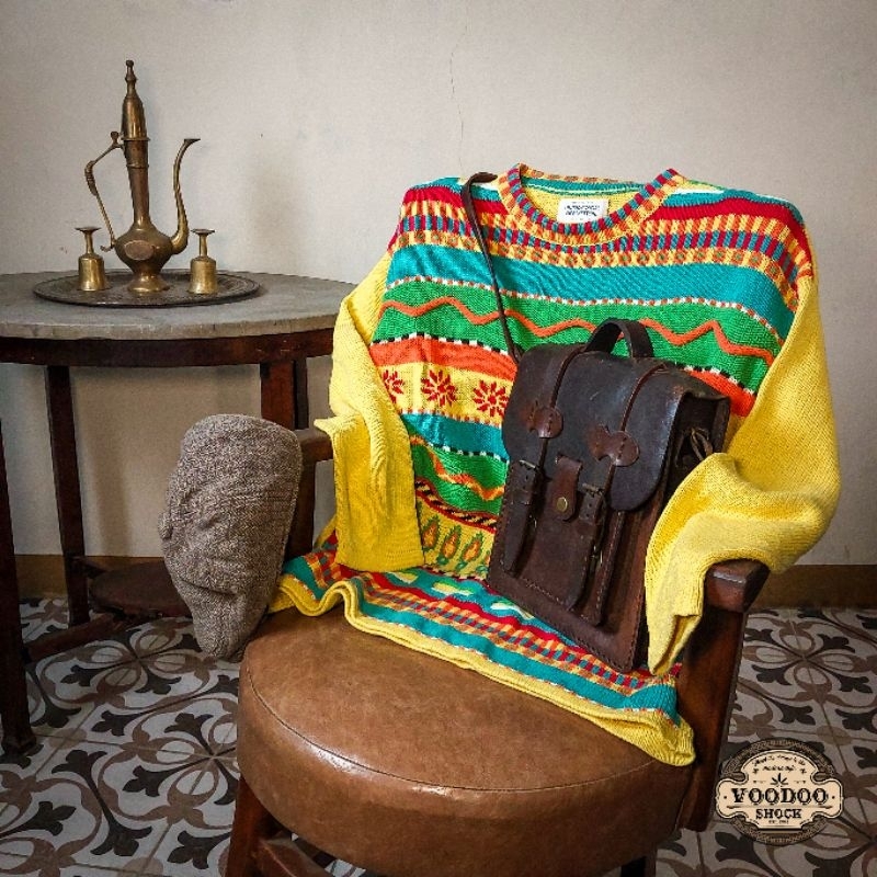 VOODOO - 169 - Vintage Multicolor 3D Pattern Knit SweaterBrand : United Color Of Benetton (Made in I