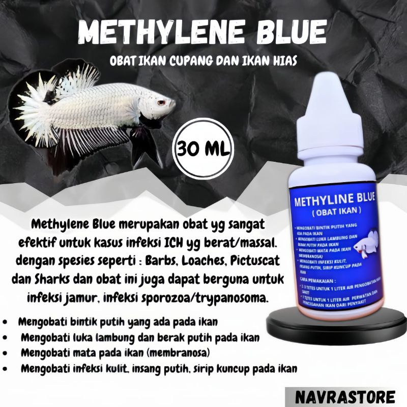 METHYLENE BLUE OBAT IKAN CUPANG PREMIUM / OBAT BIRU IKAN CUPANG DAN IKAN HIAS PREMIUM 30ML