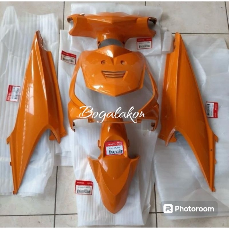 cover body beat karbu halus full sett orange gen 1 original ahm