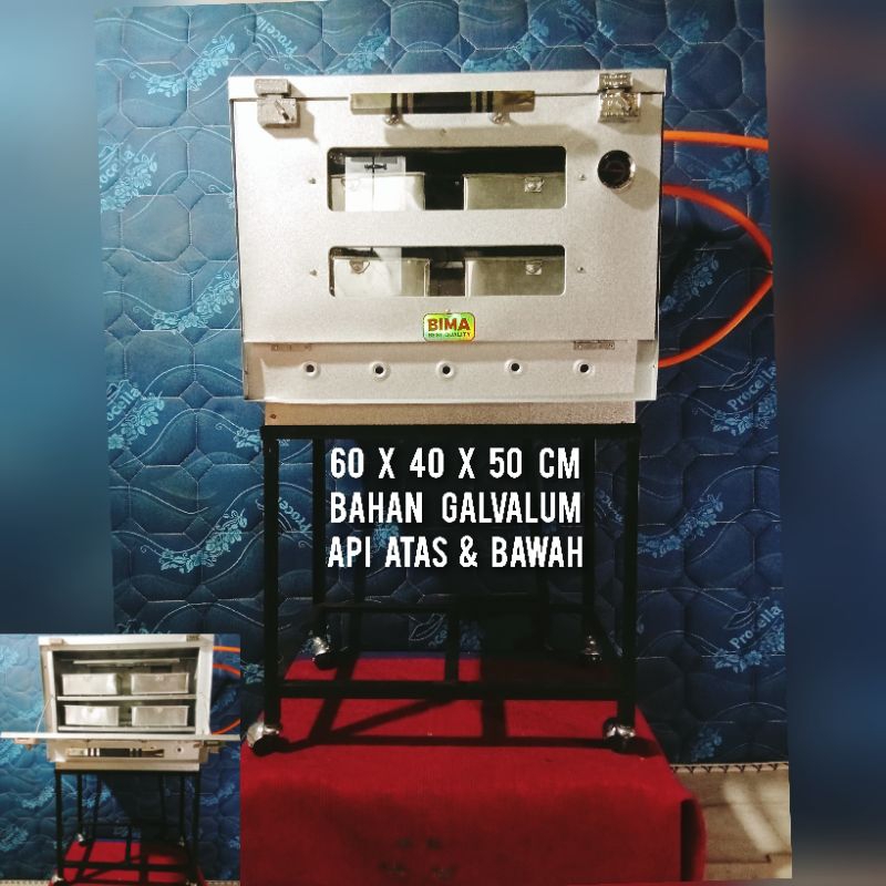 OVEN GAS BIMA BEST QUALITY, API ATAS BAWAH, BAHAN GALVALUM/KALVANIS SIZE (60 X 40 X 50 CM) P X L X T