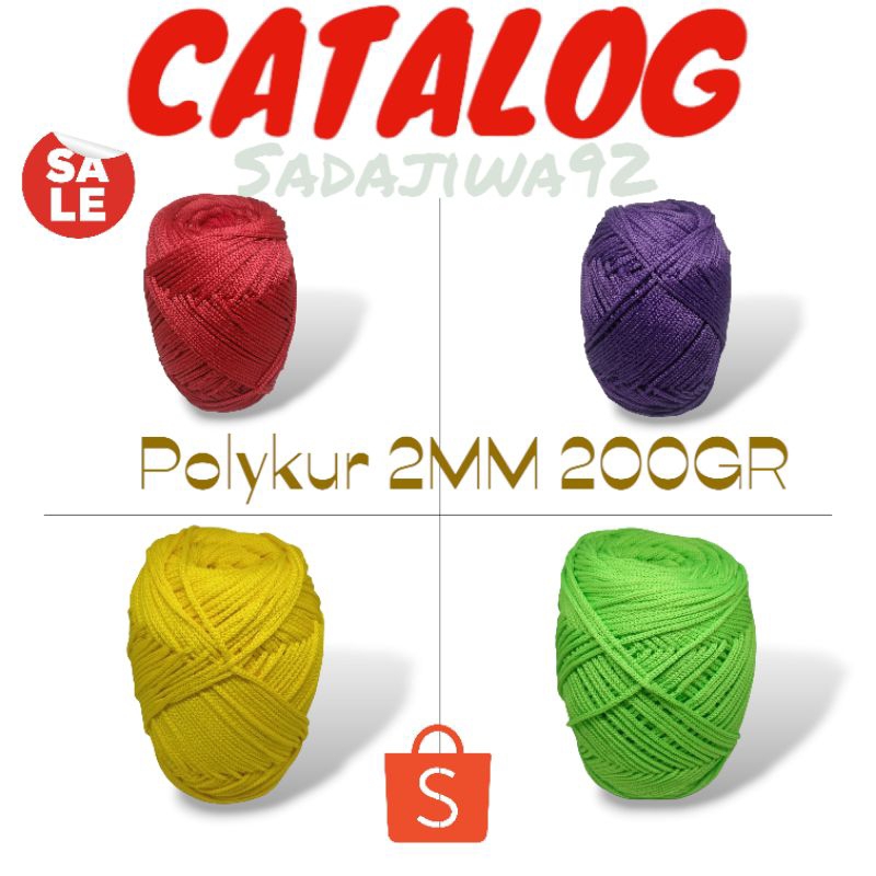 BENANG RAJUT POLY ROPE KUR 2MM 200GRAM | BENANG RAJUT POLYESTER | BENANG POLYESTER