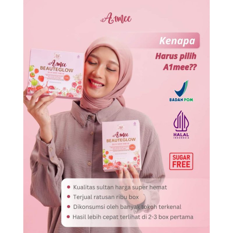 (BELI 3 box, BONUS Tas/Pouch Cantik) AIMEE BEAUTEGLOW | Anti Pelakor | Bebas Flek Hitam & Jerawat | 