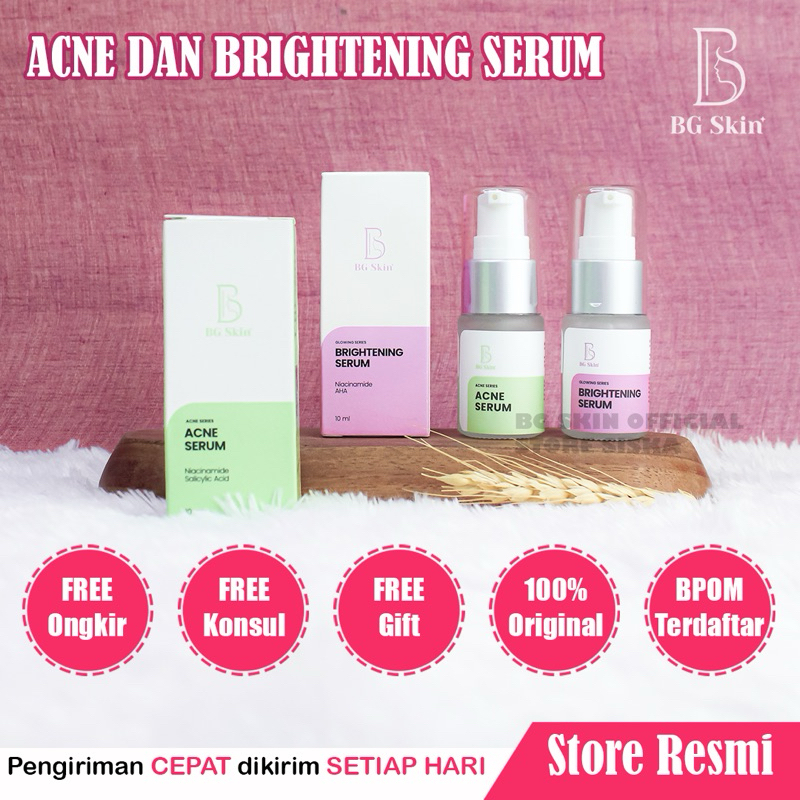 BG SKIN Serum MURAH FREE GIFT BG Brightening dan Serum Acne