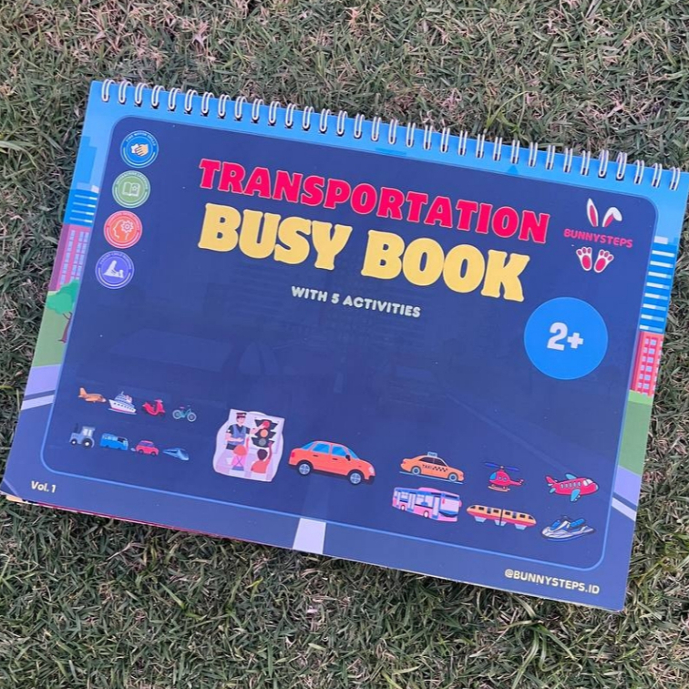 [BunnySteps] Transportation Busy Book Vol.1 - Buku Aktivitas Anak - Preschool 2 Tahun - PAUD 3-4 Tah