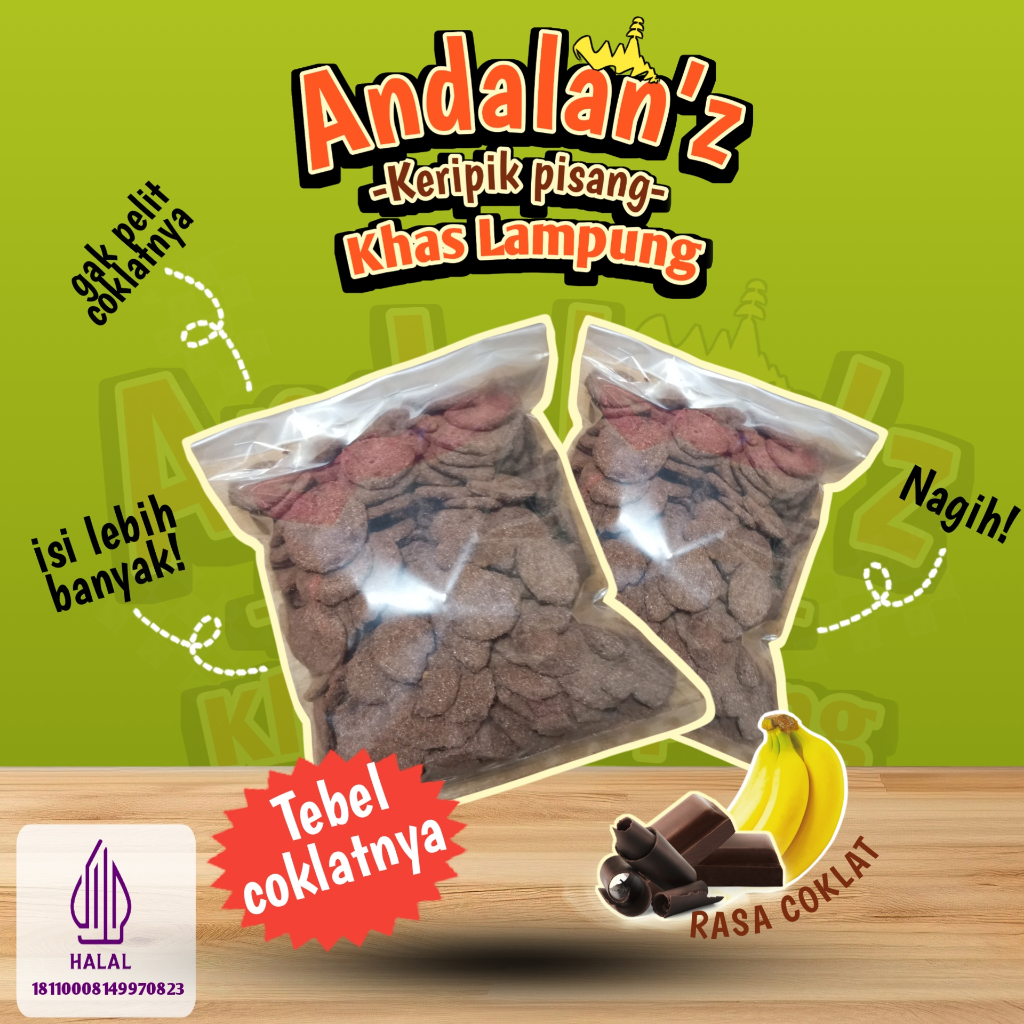 

KRIPIK PISANG COKLAT KHAS LAMPUNG ANDALAN'Z bentuk bulat 1kg