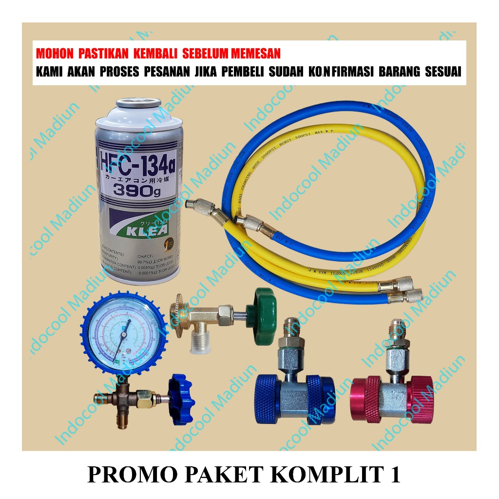 PROMO PAKET KELENGKAPAN ISI FREON MOBIL / PENGISIAN FREON / PROMO PAKET KOMPLIT 1