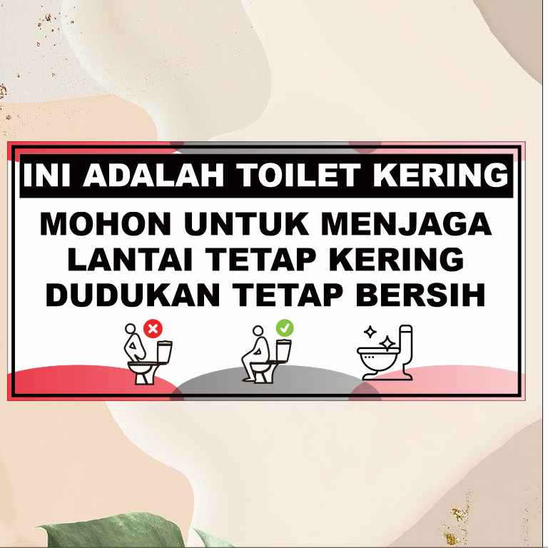 

Stiker menjaga dalam memakai toilet kering waterproff