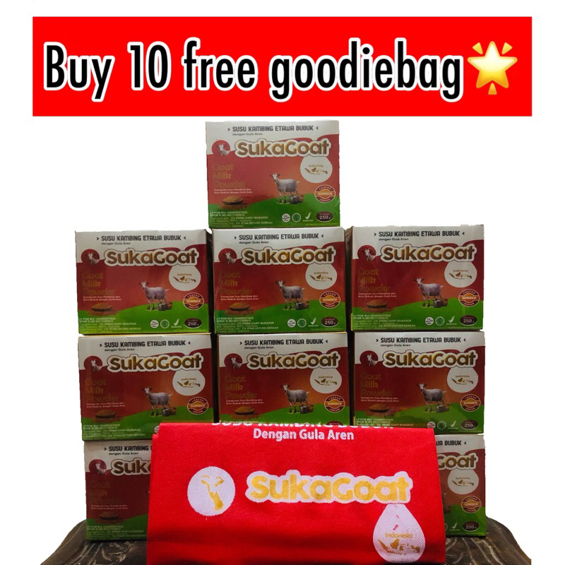 

[Lebih murah] Buy 10 free goodiebag SUKAGOAT❤️