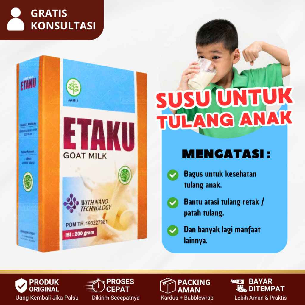 Susu Buat Tulang Anak, Susu Untuk Pertumbuhan Tulang, Vitamin Tulang Untuk Anak - ETAKU GOAT MILK