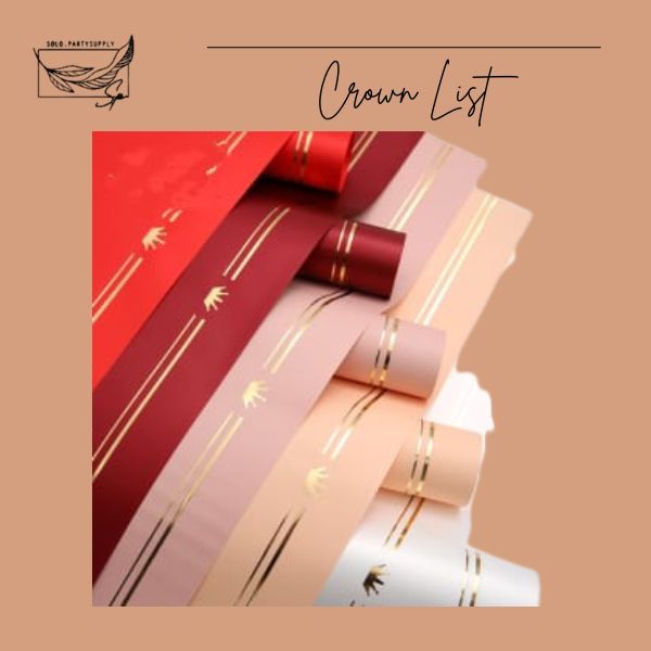 

(SW) CROWN LIST GOLD FLOWER WRAPPING COLOR TRANSPARENT CELLOPHANE BUNGA BOUQUET KERTAS BUKET PEMBUNGKUS KADO / KERTAS BUKET