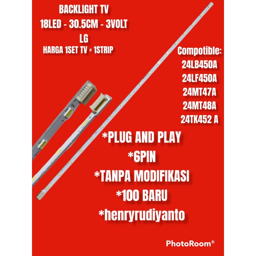 LED BACKLIGHT TV LG 24LB450A 24LB452A 24MT48AF 24MT44A 24LF50A 24LB450 Juara