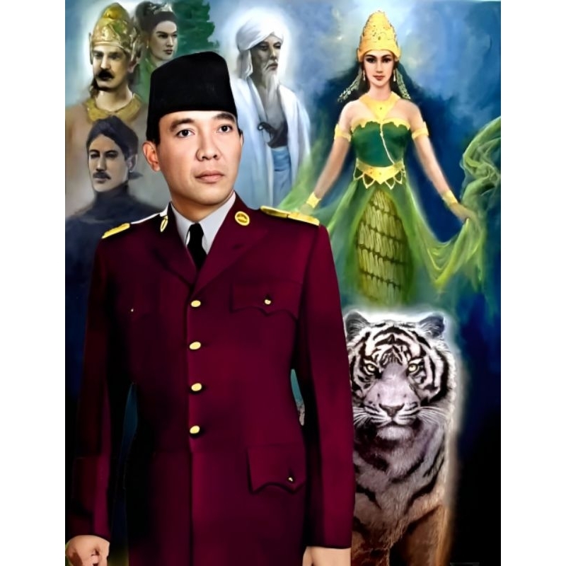 poster cetak,Sukarno dan bunda ratu kidul, hiasan dinding berbagai ukuran
