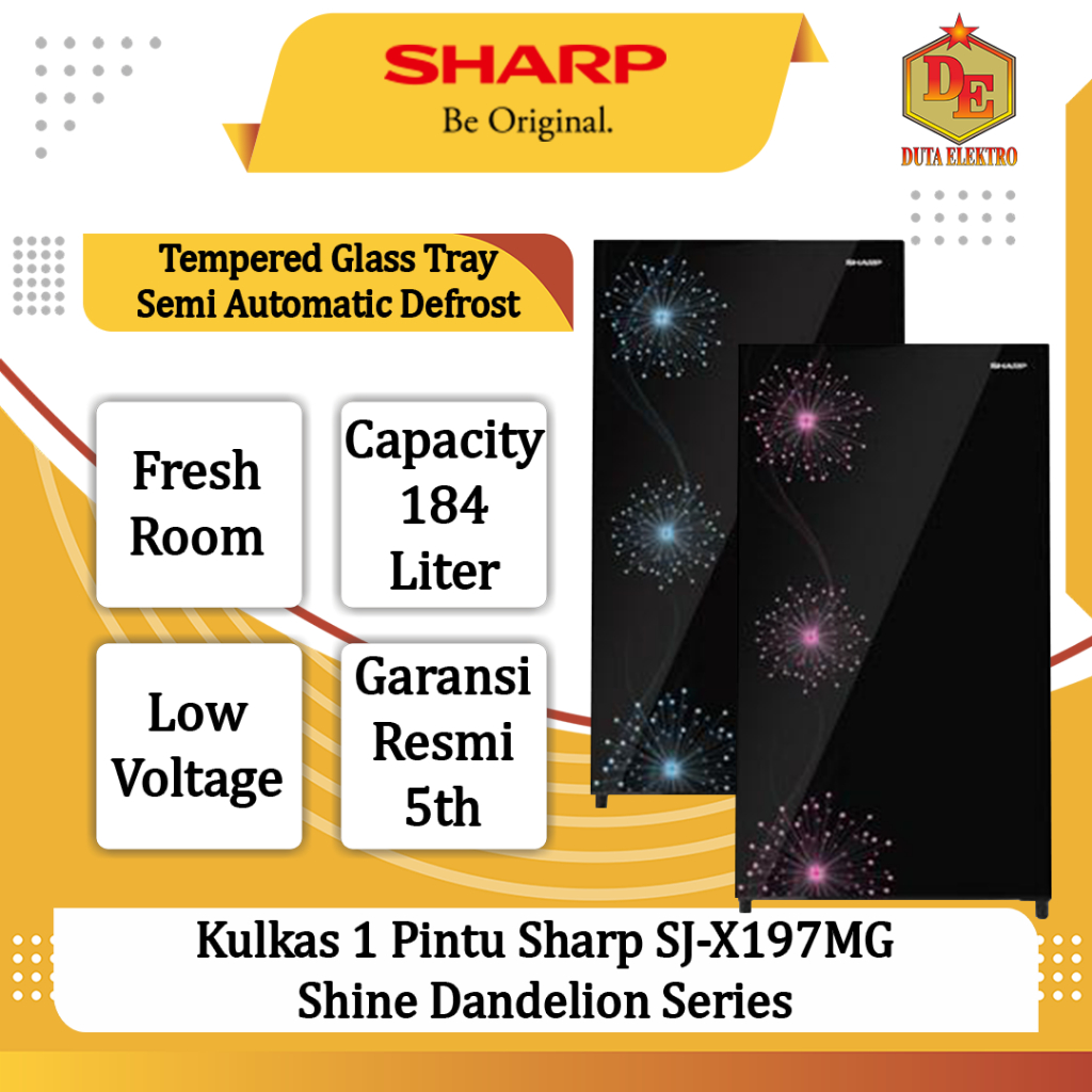 Kulkas 1 Pintu Sharp SJX 197 MG Shine Dandelion Series
