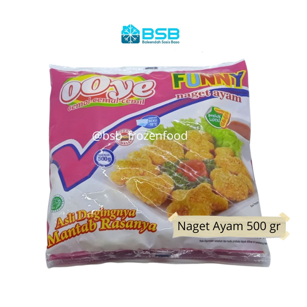 

OOYE Chicken Nugget Naget Ayam Funny 250 gram / 500 gr / 1 kg Praktis Siap Masak