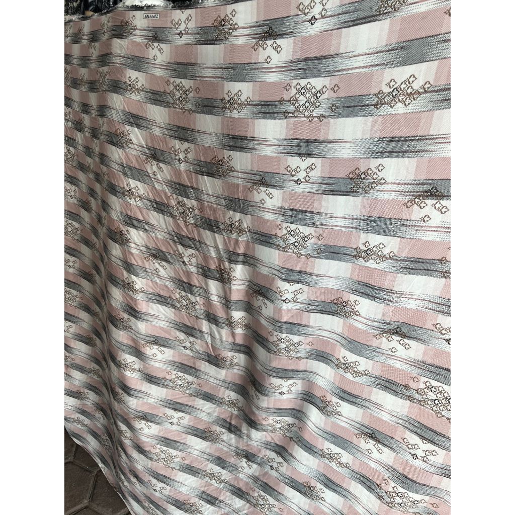 kain katun rayon viscose motif salur abstrak terbaru best seller