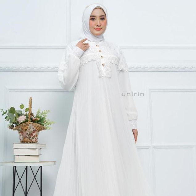 SORAYA DRESS GAMIS WANITA MUSLIM CERUTI PLISKET MIX TILE RENDA IMPORT