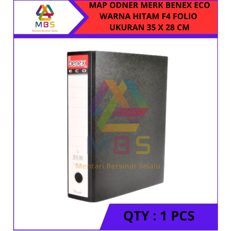 

MAP FILE ODNER BANTEX MERK BENEX ECO WARNA HITAM F4-FOLIO 35 X 28 CM TEBAL 75 MM