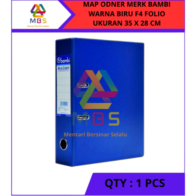 

MAP FILE ODNER BANTEX MERK BAMBI WARNA BIRU F4-FOLIO 35 X 28 CM TEBAL 75 MM