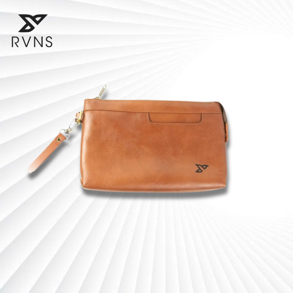 RVNS CLUTCH Wallet Kulit Pria & Wanita Anti Air Tas Tangan Handbag Warna Hitam & Cokelat
