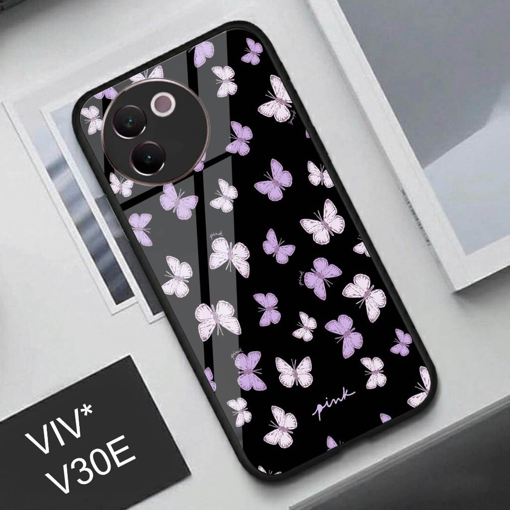 (Q05) Softcase Glass Kaca Vivo V30E - Case Hp Terbaru Anti Air TPU VIVO V30E